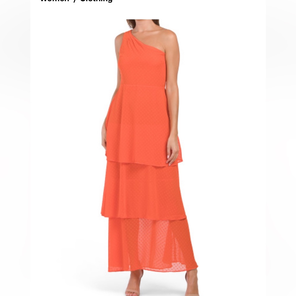 Rachel Roy Rita One Shoulder Ruffle Tiered Maxi Dress NWT